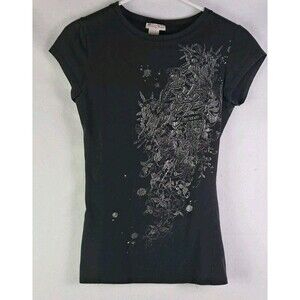 Betsey Boo Womens Junior Medium Black Dream Graphic Shirt